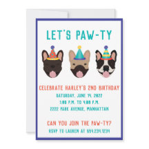 Lass Pawty French Bulldog Party Hats