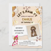 Lass Pawty Puppy Dog Birthday Party Foto Einladung (Vorderseite)