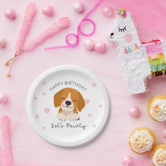 Lass Pawty Puppy Paper Tellers Dog Lover Tableware Pappteller (Party)