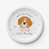 Lass Pawty Puppy Paper Tellers Dog Lover Tableware Pappteller (Vorderseite)