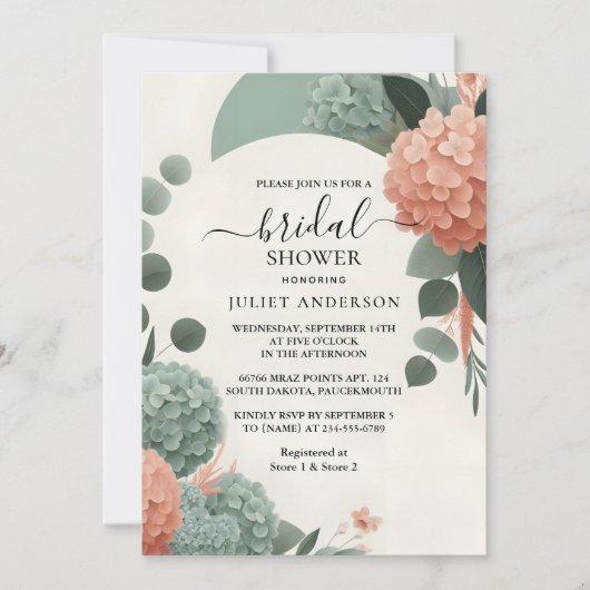 Lass-Pfirsichpfirsichgrün-Brautparty Einladung (Vorderseite)