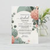 Lass-Pfirsichpfirsichgrün-Brautparty Einladung (Stehend Vorderseite)