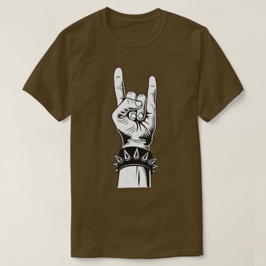 Lass Rock Devil Salute French Fries Fork Metalhand T-Shirt (Design vorne)