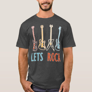 Lass Rock Guitar Vintag Retro Rock Music Lover T-Shirt