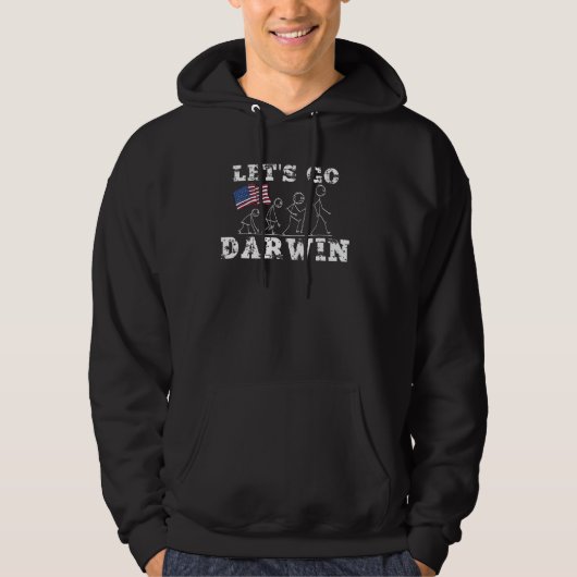 Lass S Go Darwin Stick Man Evolution Lasse Go Darw Hoodie (Vorderseite)