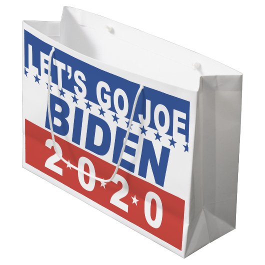 Lass, s Go Joe Biden 2020 Wahl Große Geschenktüte (Vorderseite Schrägansicht)