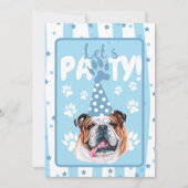 Lass`s pawdog-Illustration blau Geburtstag Dankeskarte (Vorderseite)