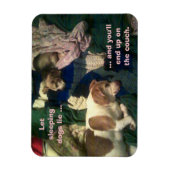 Lass schlafende Hunde Lie / Ende auf Couch 3x4 Mag Magnet (Vertikal)