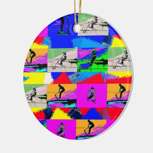 Lass Scoot - Stunt Scooter Rider Keramik Ornament (Links)