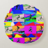 Lass Scoot - Stunt Scooter Rider Rundes Kissen (Vorderseite)