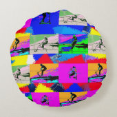 Lass Scoot - Stunt Scooter Rider Rundes Kissen (Rückseite)