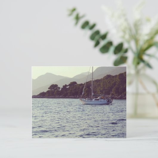 Lass segeln postkarte (Stehend Vorderseite)