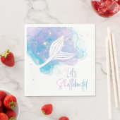 Lass Shellebrate Mermaid Schwanz Watercolor Geburt Serviette (Beispiel)