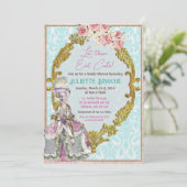 Lass sie essen Cake Marie Antoinette Brautparty Einladung (Stehend Vorderseite)