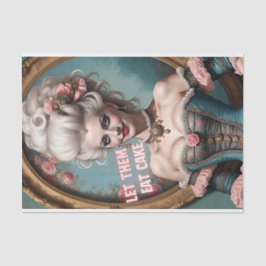 Lass sie essen Cake Marie Antoinette Decoupage Pap Seidenpapier (Vorderseite)