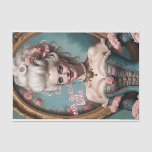 Lass sie essen Cake Marie Antoinette Decoupage Pap Seidenpapier (Vorderseite)