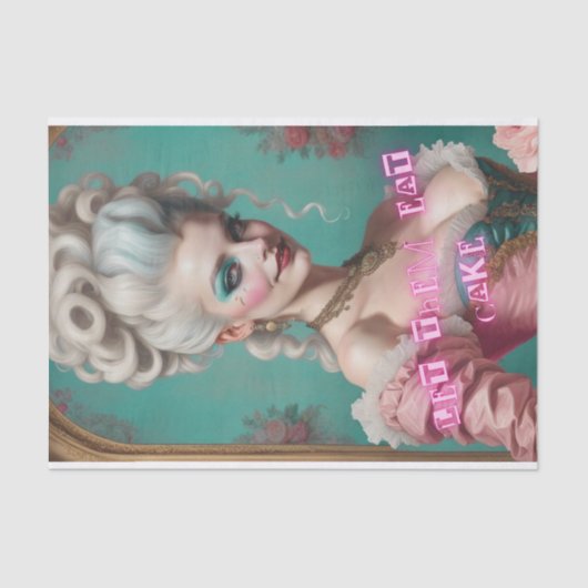 Lass sie essen Cake Marie Antoinette Decoupage Pap Seidenpapier (Vorderseite)