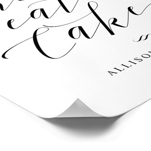 Lass sie essen Cake Script Empfang Party-Zeichen Poster (Ecke)