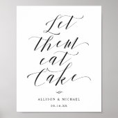 Lass sie essen Cake Script Empfang Party-Zeichen Poster (Vorne)