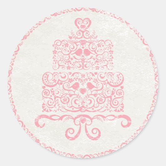 Lass sie essen Cake Sticker - Pink (Vorderseite)