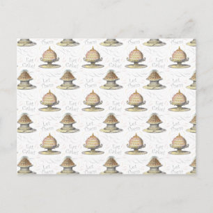 Lass sie essen Cake Vintag Französisch Marie Antoi Postkarte