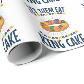 Lass sie essen King Cake Funny Mardi Gras Geschenkpapier (Rolleneckpunkt)