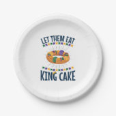 Lass sie essen King Cake Funny Mardi Gras Pappteller (Vorderseite)