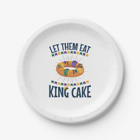 Lass sie essen King Cake Funny Mardi Gras Pappteller (Vorderseite)