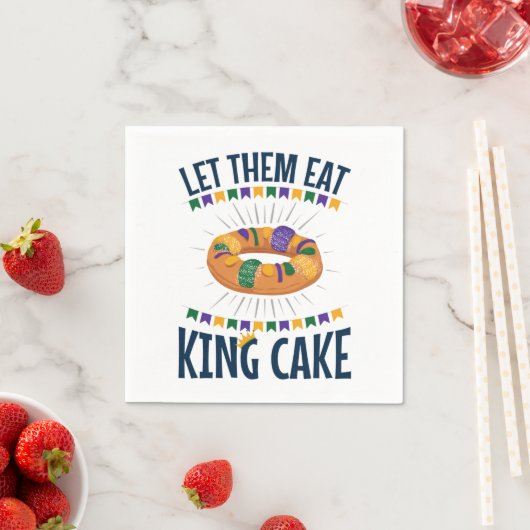 Lass sie essen King Cake Funny Mardi Gras Serviette (Beispiel)