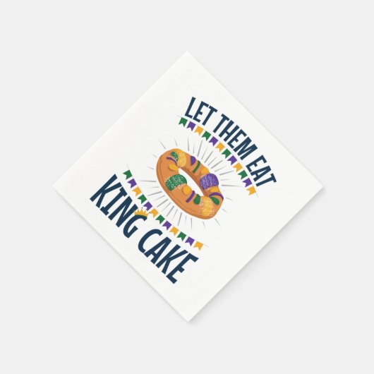 Lass sie essen King Cake Funny Mardi Gras Serviette (Ecke)