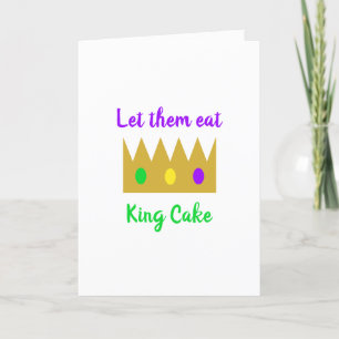 Lass sie essen King Cake Mardi Gras Crown Karte