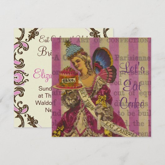 Lass sie essen Kuchen ~ Einladungen (Vorne/Hinten)