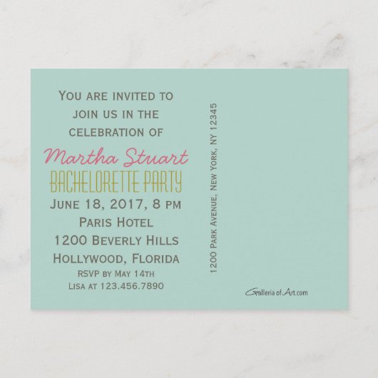 Lass sie essen Kuchen ~ Postkarte / Einladungen #1 (Rückseite)