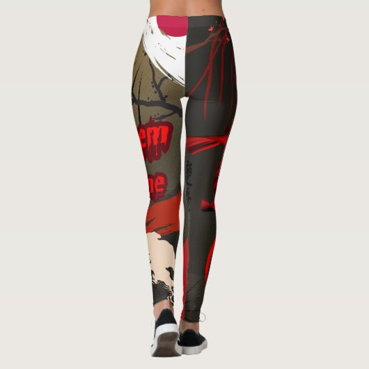 Lass sie kommen, japanischer Samurai-Krieger Leggings (Rückseite)