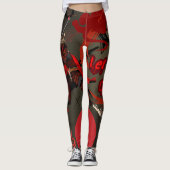 Lass sie kommen, japanischer Samurai-Krieger Leggings (Vorderseite)
