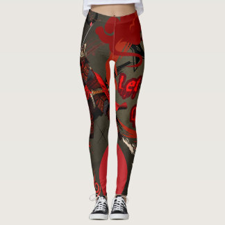 Lass sie kommen, japanischer Samurai-Krieger Leggings