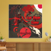 Lass sie kommen, japanischer Samurai-Krieger Leinwanddruck (Insitu (Wohnzimmer))