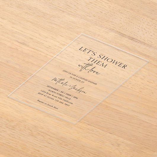 Lass sie uns mit Liebe duschen | Boho Shower Brida Acryleinladungen (Ablage )