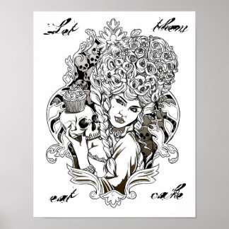 Lass sie zu Kuchen - Original Illustration Poster