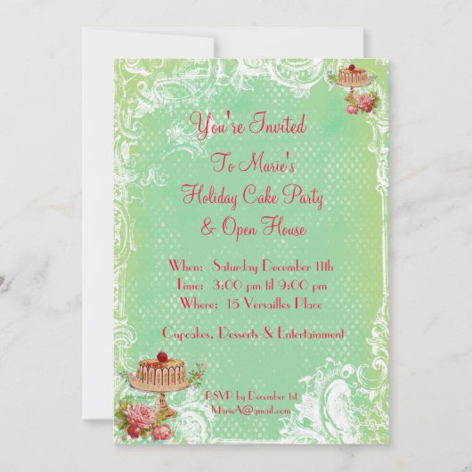 Lass sie zum Kuchen Party Einladung (Vorderseite)