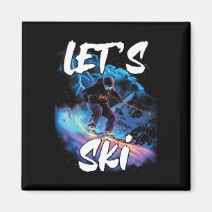 Lass Ski Downhill Skifahrer Wintersportort G Magnet