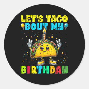 Lass Taco Bout My Birthday Funny Mexican Party Boy Runder Aufkleber