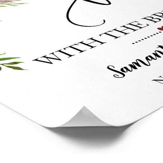 Lass Tee mit Braut-Marsala-Brautparty Poster (Ecke)