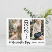 Lass The Adventure Begin Graduate Class of 2020 Einladung (Stehend Vorderseite)