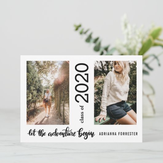 Lass The Adventure Begin Graduate Class of 2020 Einladung (Stehend Vorderseite)