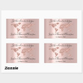 Lass The Adventure Begin Wedding World Earth Rose Rechteckiger Aufkleber (Blatt)