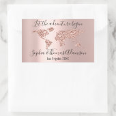 Lass The Adventure Begin Wedding World Earth Rose Rechteckiger Aufkleber (Tasche)