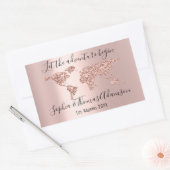 Lass The Adventure Begin Wedding World Earth Rose Rechteckiger Aufkleber (Umschlag)