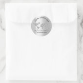 Lass The Adventure Begin Wedding World Globe Gray Runder Aufkleber (Tasche)