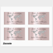 Lass The Adventure Begin Wedding World Map Rose Rechteckiger Aufkleber (Blatt)